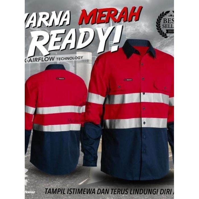 WEARPACK SAFETY BAJU KERJA LAPANGAN PRIA KEREN ORIGINAL MOKOWORKWEAR Bordir Seragam - S [terlaris]