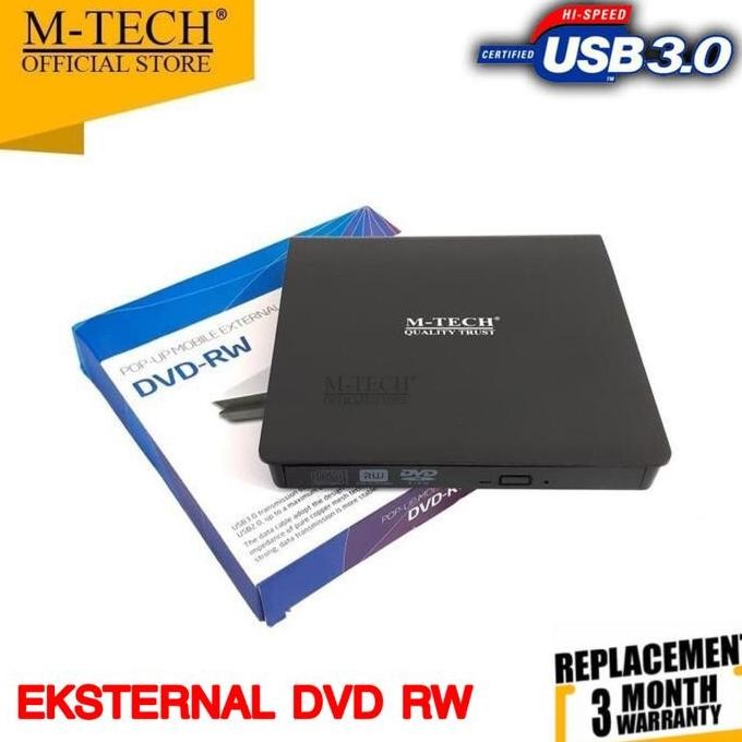 TERLARIS - DVD RW External M-Tech Ultra slim USB 3.0 Optical Drive Mtech Dvd RW