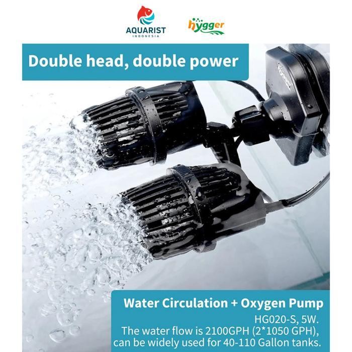 TERBARU Hygger Double Head Wavemaker Magnetic / Wave Maker Aquarium Magnetic