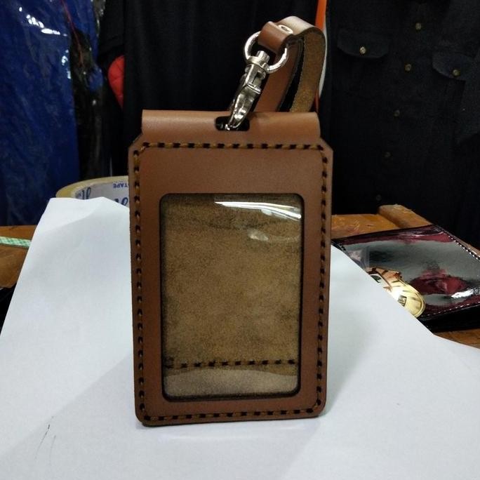 

NEW Nametag id card Holder asli kulit polos