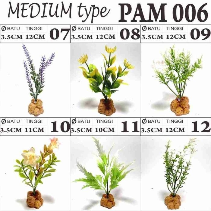 Pa003 New Tanaman Palsu Plastik Hiasan Akuarium Ikan Pohon Mini Sintetis Dekorasi Kandang Hewan Rept