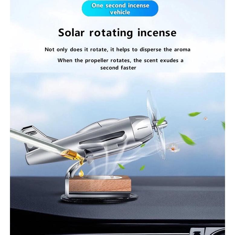 Pewangi Aromatherapy Pajangan Pesawat Dashboard Mobil Tenaga Surya RB01