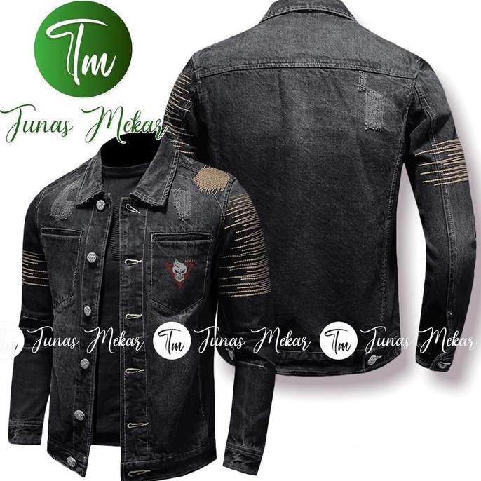Jaket Jeans Snow Balck Zigzag