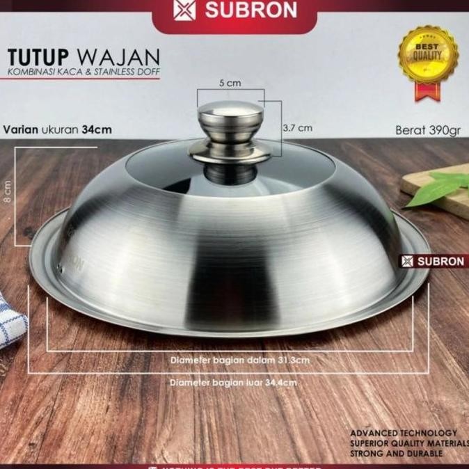 Sale Subron Tutup Panci Wajan Multifungsi Kombinasi Stainless Kaca 34Cm