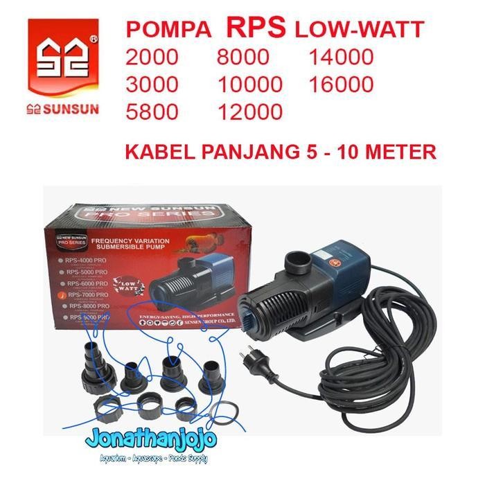 Sunsun RPS 5800 8000 10000 12000 14000 16000 Serie Pompa hemat listrik Low watt aquarium kolam Koi B