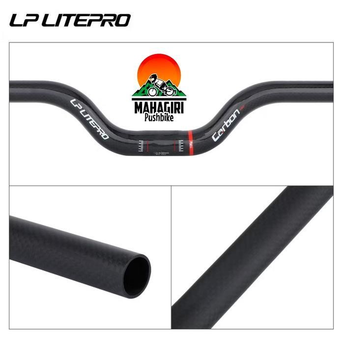 Handlebar Carbon Litepro Stang Setir Lite Pro Flat Lowrise Midrise Pushbike Balance Bike Sepeda Anak