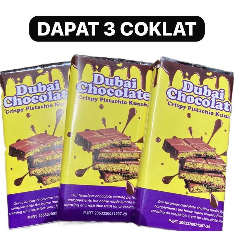 

Heatshrin Paket Hemat Dapat 3 Coklat Dubai Kunafa Pistachio Of14