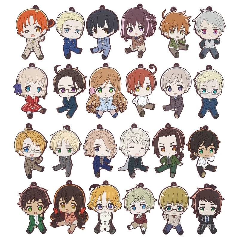 Axis Power Hetalia Anime APH World Stars Twinkle Prussia Italy Germany Finland Rubber Keychain K5OG