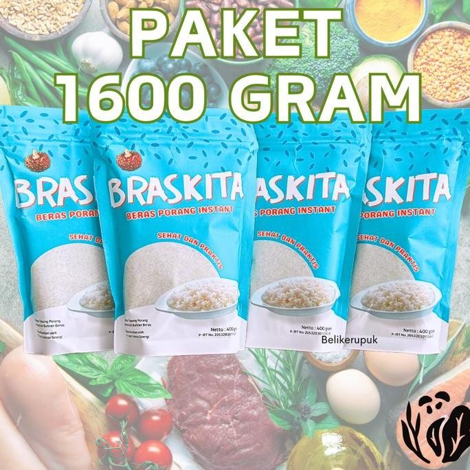 

Braskita 1600G Beras Porang | Beras Sehat Instan Konjac Shirataki Rice Food Bubur