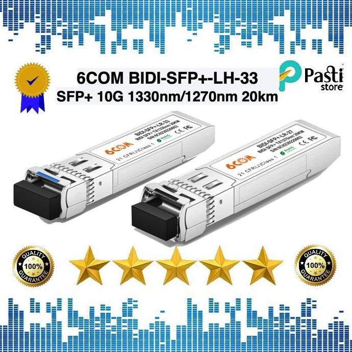 TERMURAH - 6COM,BIDI SFP+ 10G 1270nm/1330nm,SMF,20km,DDM,LC