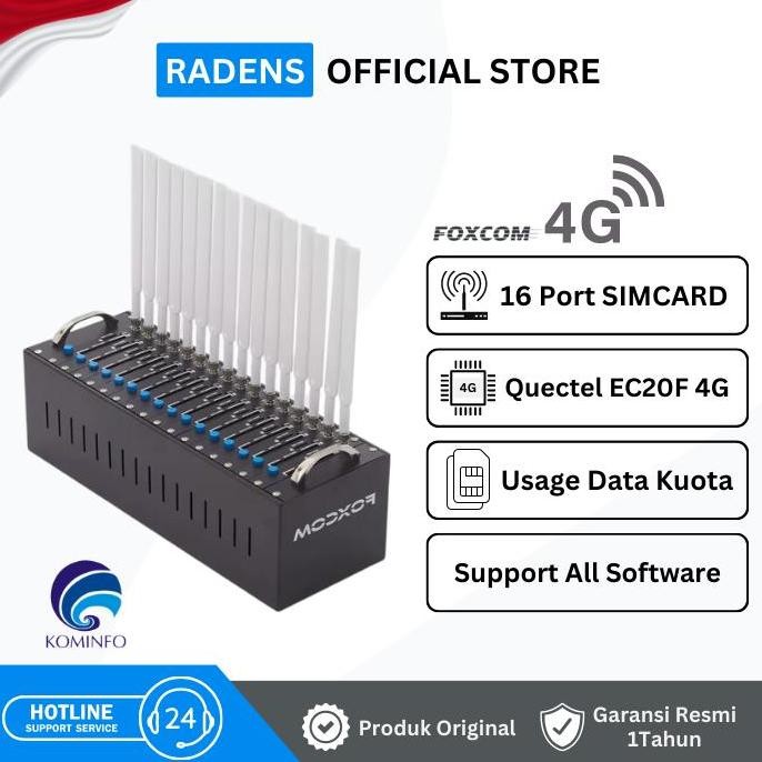 Modem Pool FOXCOM 16 Port USB 4G USAGE DATA Quectel EC20F