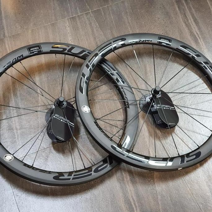 TERMURAH - Wheelset Super Team Carbon 50mm Rim Brake Hub R13 - G4