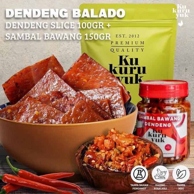 

Dendeng Balado Kukuruyuk-100g Dendeng Slice+150g Sambal Bawang Dendeng