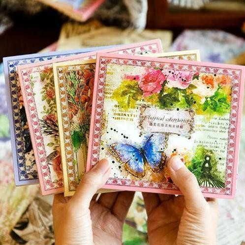

new !!! 50 Lembar/ Set Kertas Scrapbook Journalling Set Paper Kit CLASSICAL AESTHETIC Edition DIY Deco Vintage