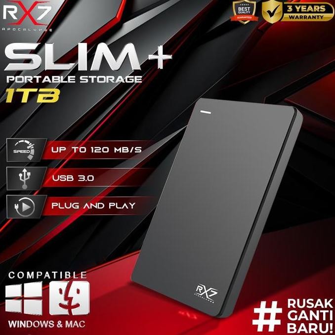 TERMURAH - HDD EXTERNAL BACKUP SLIM+ RX7 1TB / HDD EXPANSION SLIM+ RX7 1TB RESMI