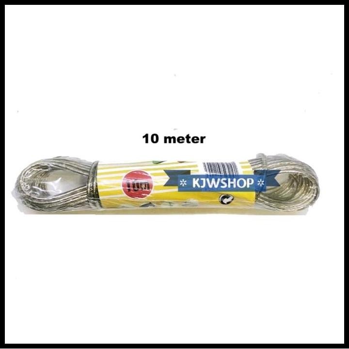 GRATIS ONGKIR TALI JEMURAN KAWAT JEMURAN PANJANG 10METER KAWAT LAPISAN PLASTIK 10 METER TALI JEMURAN