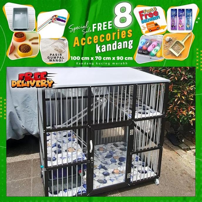 kandang kucing alumunium jumbo