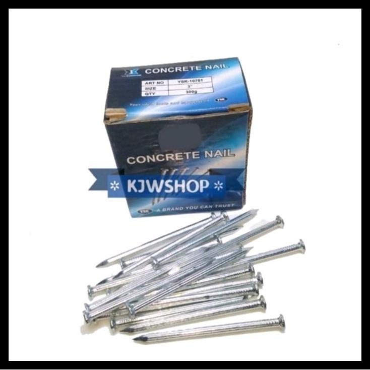 DISKON PAKU BETON PUTIH 2" CONCRETE NAIL 2" PAKU COR PANJANG 5CM PAKU BETON UKURAN 2 INCH PUTIH PAKU