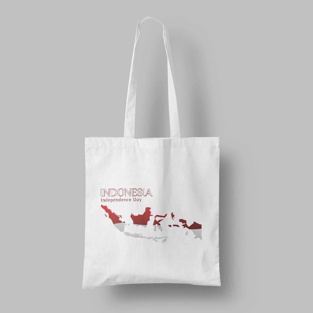 Rg-4 Tas Peta Indonesia 17 Agustus Merdeka Tote Bag Kanvas Peta Indonesa: Tanah Air Tas Bawaan Bahan