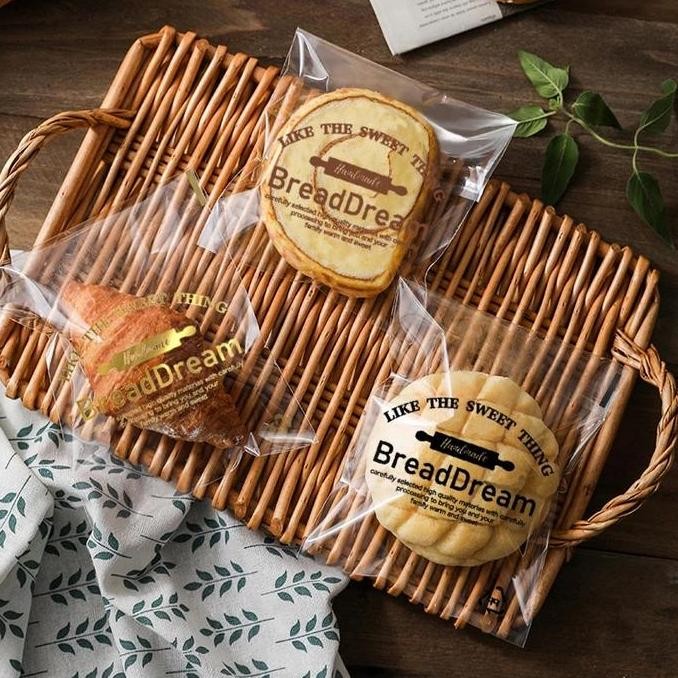 

PLASTIK ROTI KEMASAN 100PCS - PLASTIK BUNGKUS ROTI KUE JAJANAN ASLI