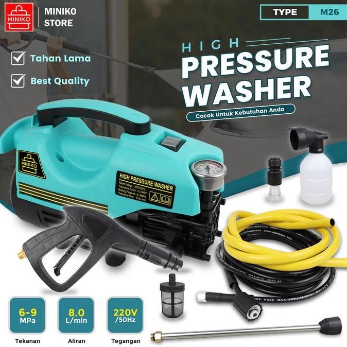 baru miniko jet cleaner m26 mesin steam mobil motor & cuci ac high pressure