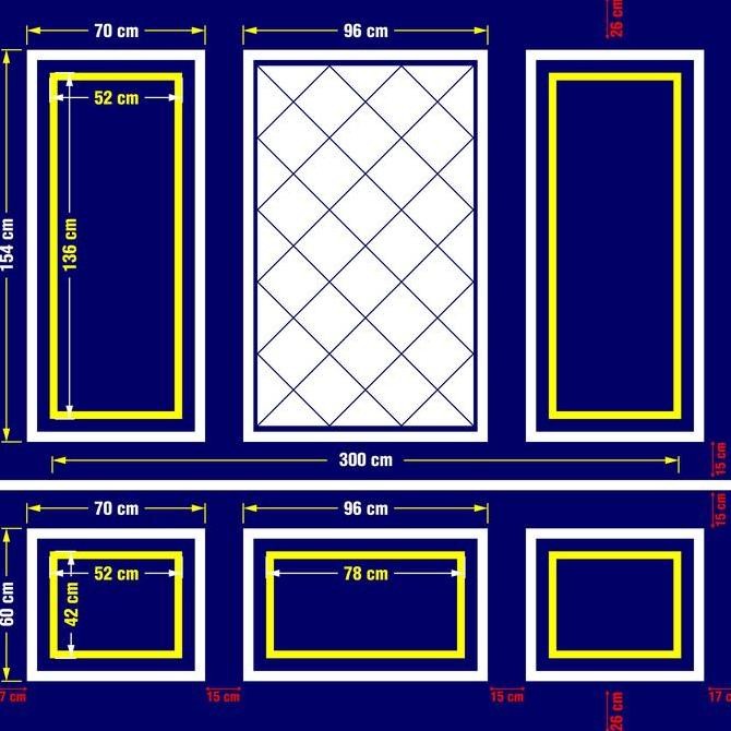 Wall Moulding Dinding Lis Kayu Dekorasi Rumah Satu Paket Double Dengan Kaca Ukuran 3M X 3M Kualitas 