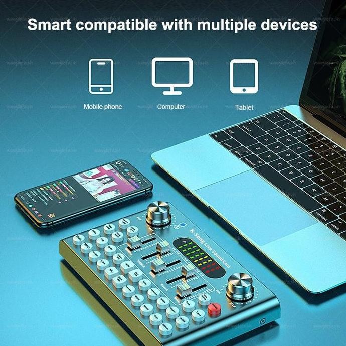 F9 Live Soundcard Bluetooth Audio Mixer Set Amplifier Live Broadcast Recording Karaoke 2 Channel Pro