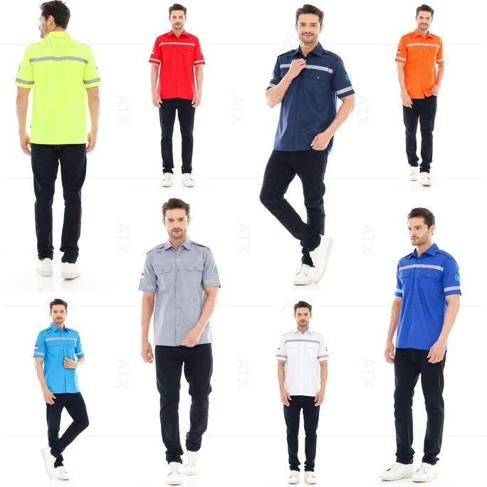 WEARPACK SAFETY LENGAN PENDEK BAJU SERAGAM KERJA PROYEK SAFETY K3 ORIGINAL DAN TERPERCAYA