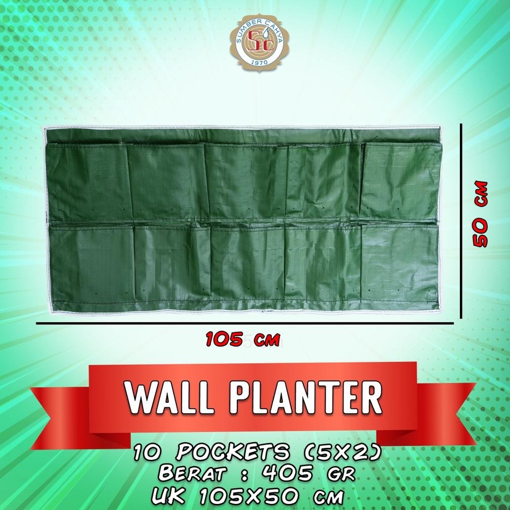 Pot Dinding (Horizontal) Wall Planter Bag 10 Kantong