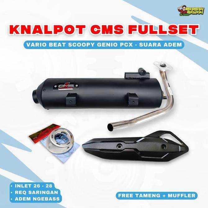 Knalpot Cms Racing Vario 125 150 160 Beat Esp Pcx Suara Lembut Pnp Original
