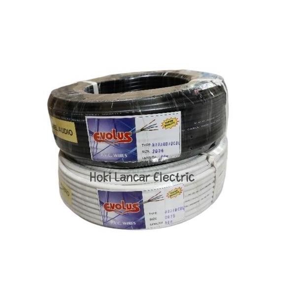 Kabel Listrik Serabut Evolus 2X0,75 Mm 50Meter / Kabel Audio Premium