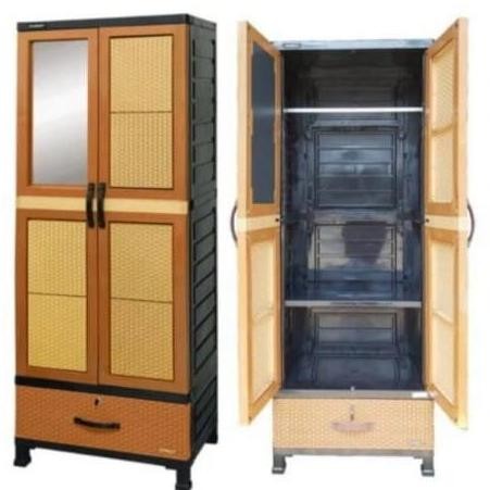 LEMARI PAKAIAN PLASTIK NAPOLLY 2 PINTU CRS 5G5 G85 - LEMARI MINIMALIS ASLI