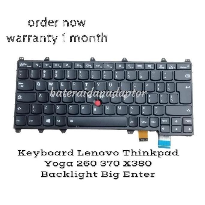 Promo Keyboard Lenovo Thinkpad Yoga 260 370 X380 - Backlight Big Enter Original
