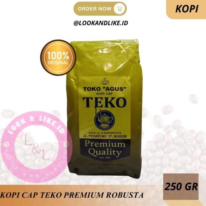 

READY KOPI ROBUSTA CAP TEKO 250GR - COFFEE BUBUK HITAM PREMIUM TOKO AGUS,