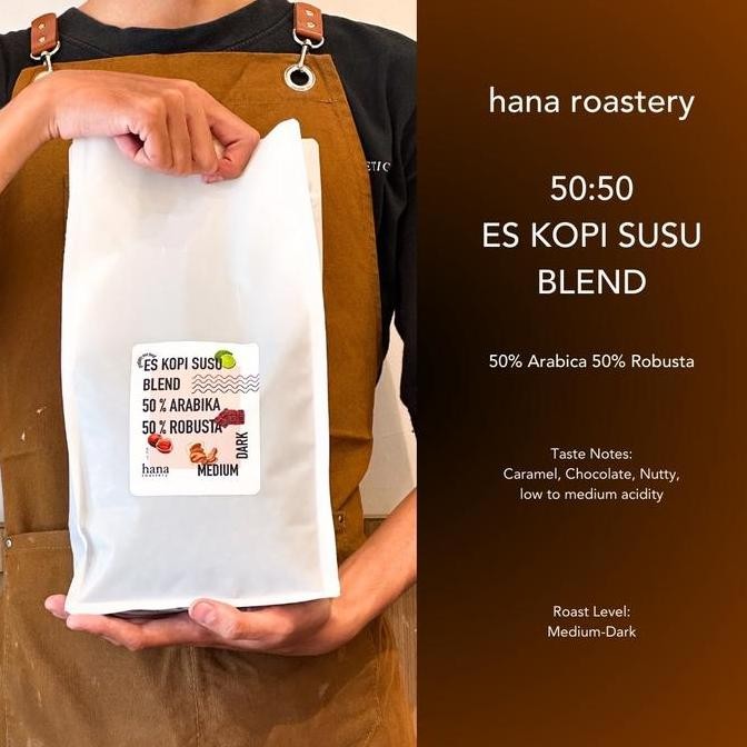 

READY BLEND KOPI SUSU HANA ROASTERY 250GR - 50/50 ARABIKA ROBUSTA ESPRESSO ROAST