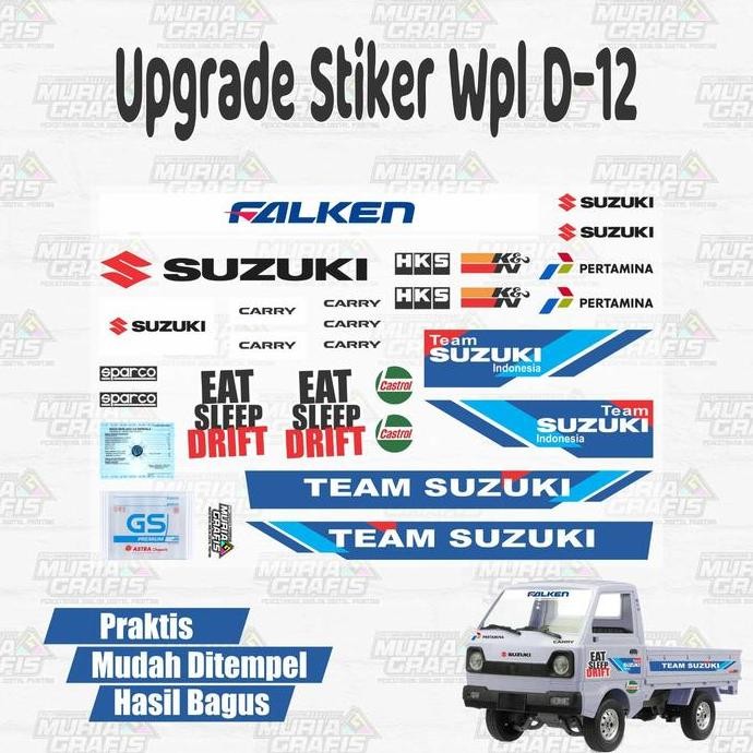 Promo Sticker Upgrade RC WPL D12 Model Suzuki Carry Pickup Variasi Racing