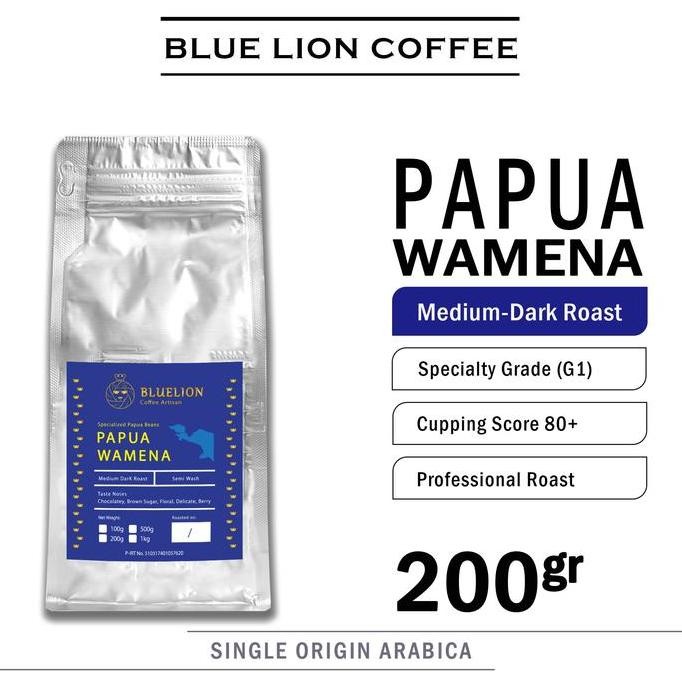 

READY BIJI KOPI PAPUA WAMENA 200GR | BLUE LION COFFEE ARABIKA SINGLE ORIGIN