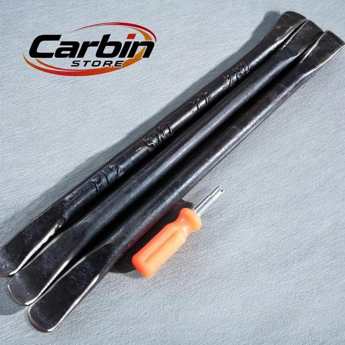 congkelan ban motor 3 pcs + obeng pentil - tire lever cukit ban motor mobil lengkap terlaris