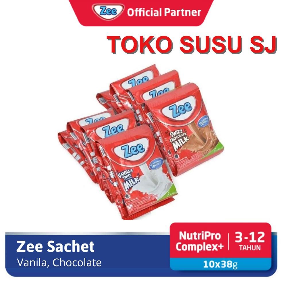 

Terbaik! ZEE SACHET RENCENG COKLAT VANILA 10 X 38GR/1038 GRAM/VANILLA/SWIZZ CHOCOLATE MILk