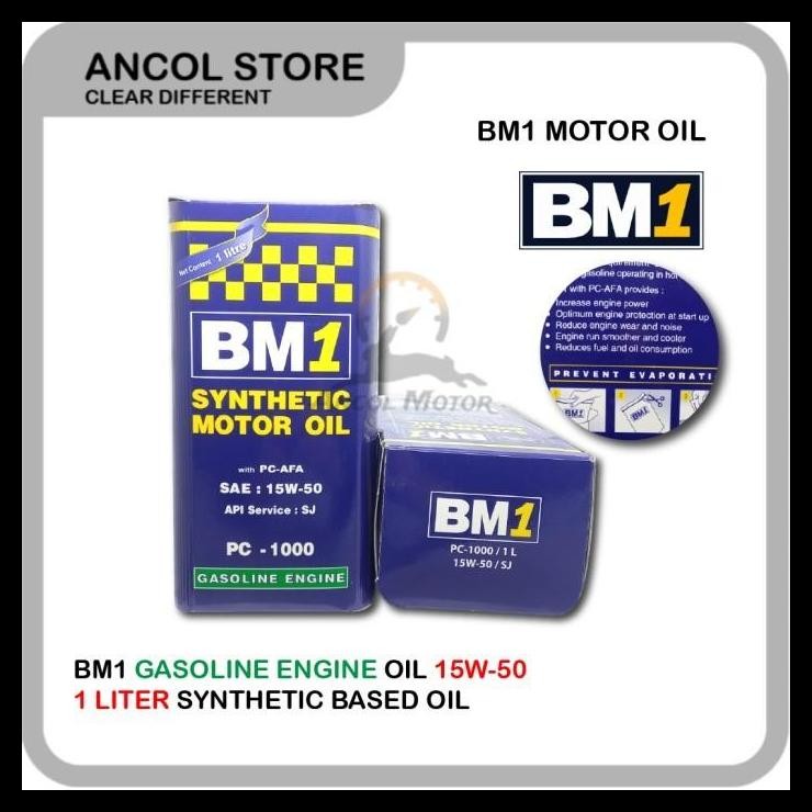 TERMURAH OLI BM1 GASOLINE ENGINE PC-1000 SAE 15W50 OLI 4T MOBIL MOTOR 1 LITER 