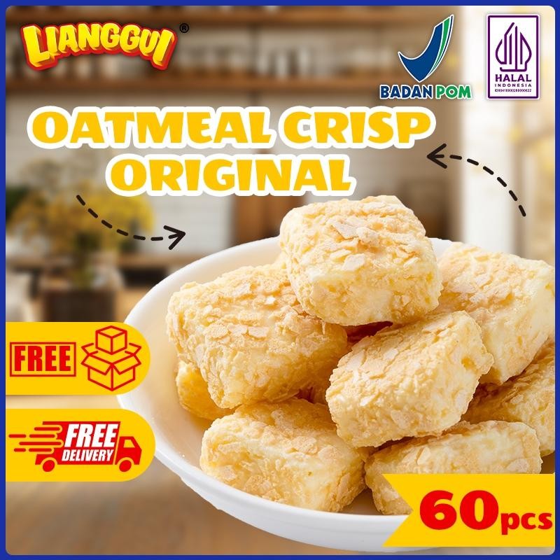 

READY STOCK 60pcsLianggui Oat Crispy Original HALAL - Snack Renyah Sehat, Cemilan Diet & Kantor ORI!