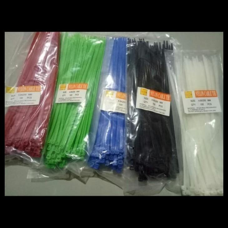 

HOT DEAL WARNA BIRU 100PCS CABLE TIES KABEL TIES TALI KABEL 25CM 250MM 25 CM