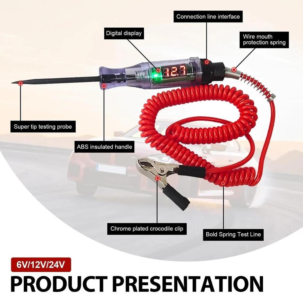 Obeng Tes Pen DC Display Digital Tespen Untuk Mobil Motor Accu Baterai