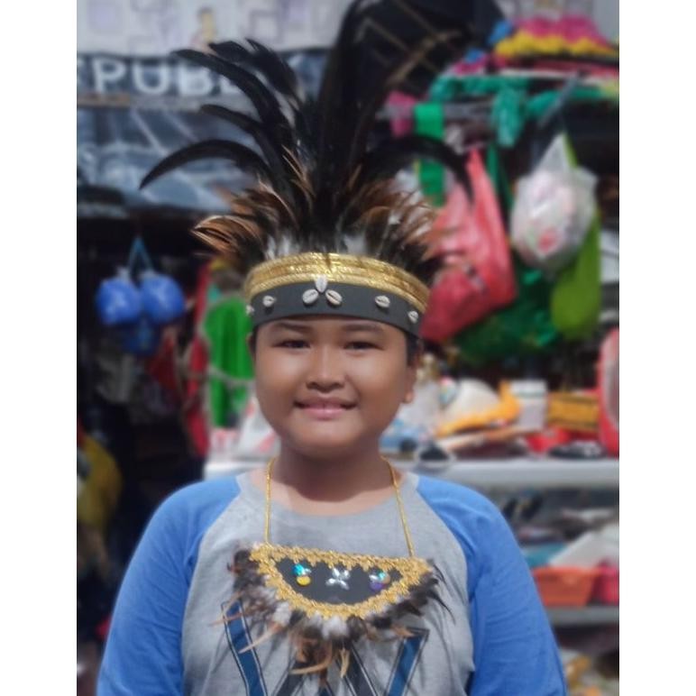 Promo Gila Topi Mahkota Bulu Adat Dayak Adat Papua Etnik Nusantara