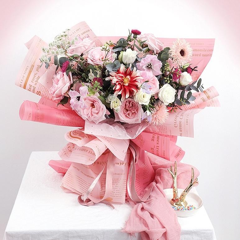 

Fgk-24 Kertas Buket Bunga Cellophane Newspaper Flower Wrapping Paper Waterproof Motif Koran Ecer Kb6041