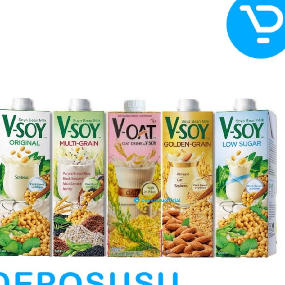 

Vsoy Vsoy V Soy Soya Bean Milk Voat Voat V Oat Susu Gandum 1L Multrainlow Sugargolden Grainoat