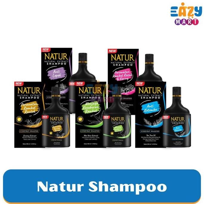 Terbaru Natur Shampoo Natural Extract - Sampo Alami Rambut Rontok & Berketombe
