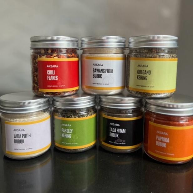 

Aksara Spices: Aneka Bumbu Masak Pilihan. Bawang Putih Bubuk Lada Hitam Bubuk Lada Putih Bubuk Parsley Oregano Paprika Chili Flake Nugi