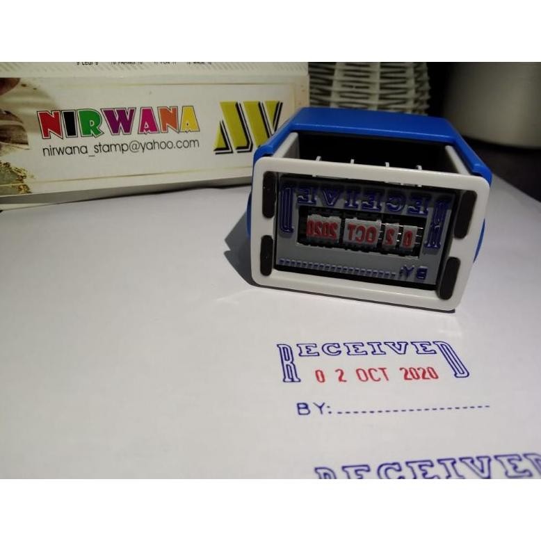 

Stempel Shiny S 827D Tanggal Otomatis Custom Text RB3