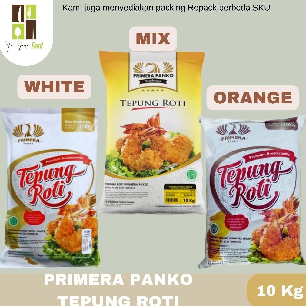

Primera Panko Tepung Roti / Bread Crumbs Mix / White / Orange Kemasan 10KG / BALL Nugi